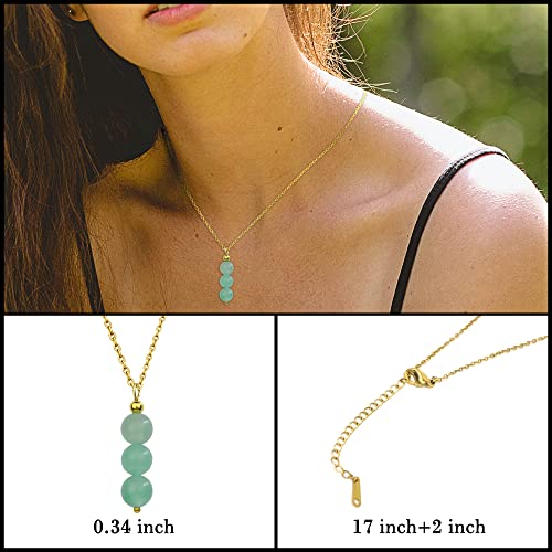 Collar de jade para mujer, collar de cristal curativo, collar de cuentas de jade, collar de cristal verde como regalo curativo, collar con colgante de cristal, joyería espiritual para niñas