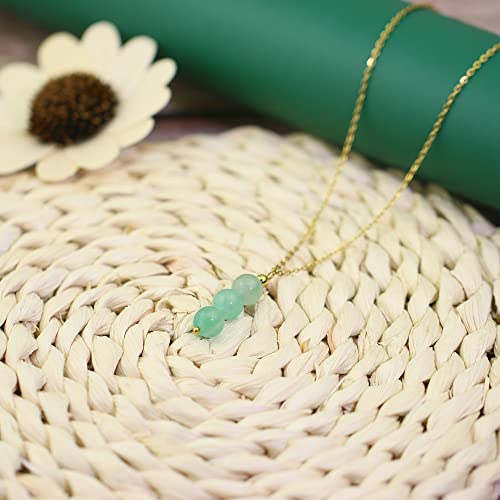 Collar de jade para mujer, collar de cristal curativo, collar de cuentas de jade, collar de cristal verde como regalo curativo, collar con colgante de cristal, joyería espiritual para niñas