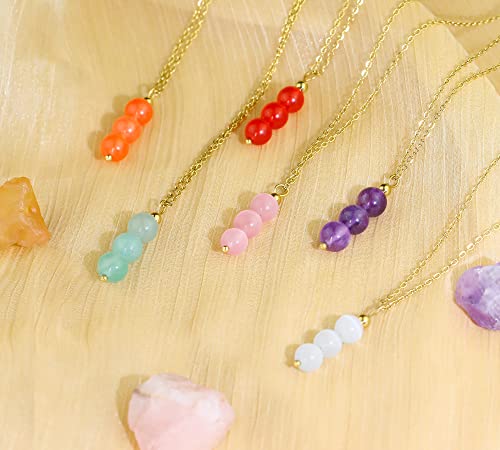 Collar de jade para mujer, collar de cristal curativo, collar de cuentas de jade, collar de cristal verde como regalo curativo, collar con colgante de cristal, joyería espiritual para niñas