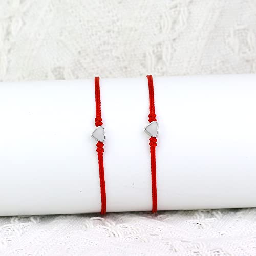 Red string bracelet red bracelet for protection matching heart bracelets friendship bracelets for teen girls as mother daughter bracelets, couples, sisters and friends