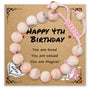 Magical Zebra Jasper Birthday Bracelet with heart pendant for 4th birthday