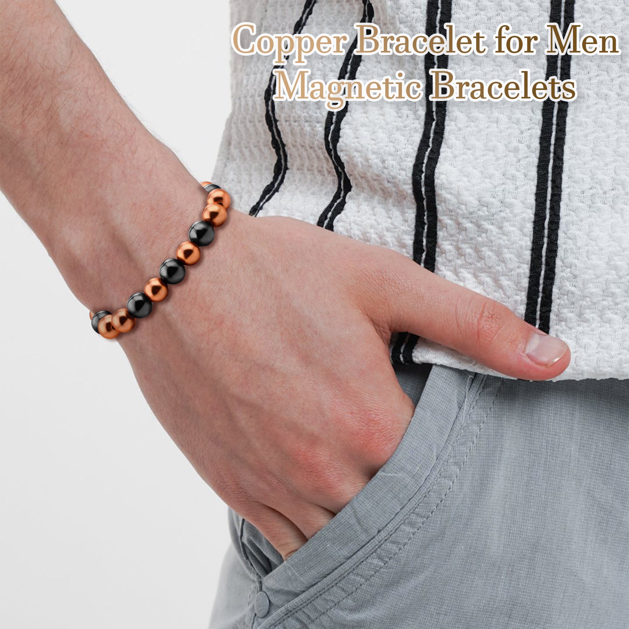 Magnetic Copper Men Bracelet