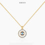 Evil Eye Protection Pendant Necklace displayed on a white background