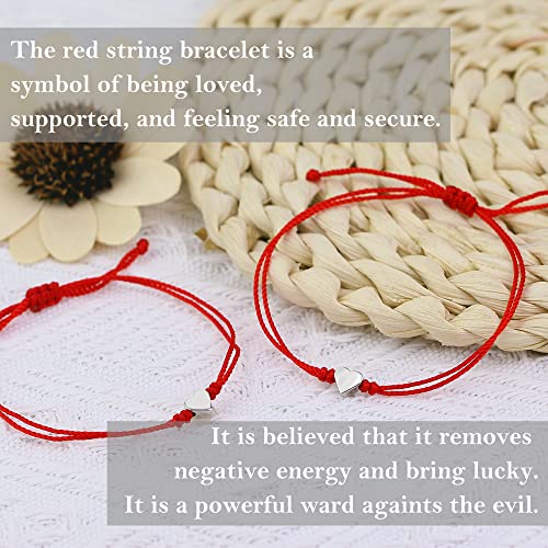 Red string bracelet red bracelet for protection matching heart bracelets friendship bracelets for teen girls as mother daughter bracelets, couples, sisters and friends