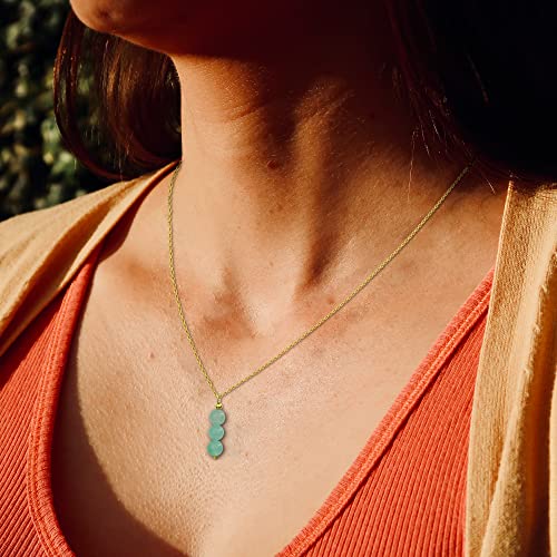 Collar de jade para mujer, collar de cristal curativo, collar de cuentas de jade, collar de cristal verde como regalo curativo, collar con colgante de cristal, joyería espiritual para niñas