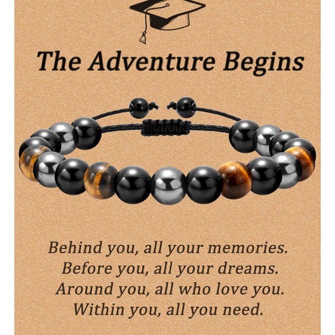 Mens Graduation Adventure Stone Bracelet