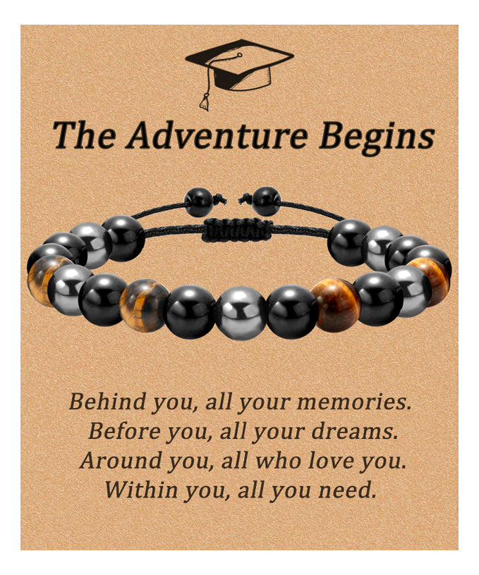 Mens Graduation Adventure Stone Bracelet