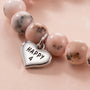 Close-up of Magical Zebra Jasper Birthday Bracelet showing heart pendant