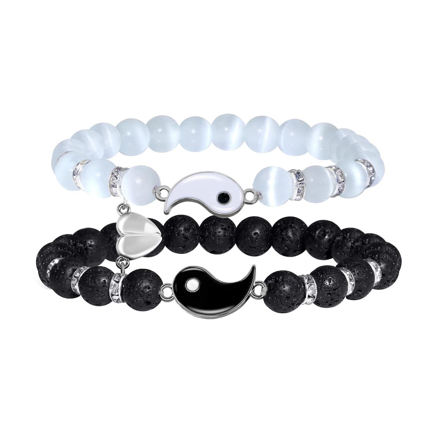 Magnetic Bracelets for Couples Gift Matching Couple Bracelets for Boyfriend Girlfriend Jewelry as Anniversary Birth Gifts for her, His and Hers Yin Yang Long Distance Relationship Bracelet