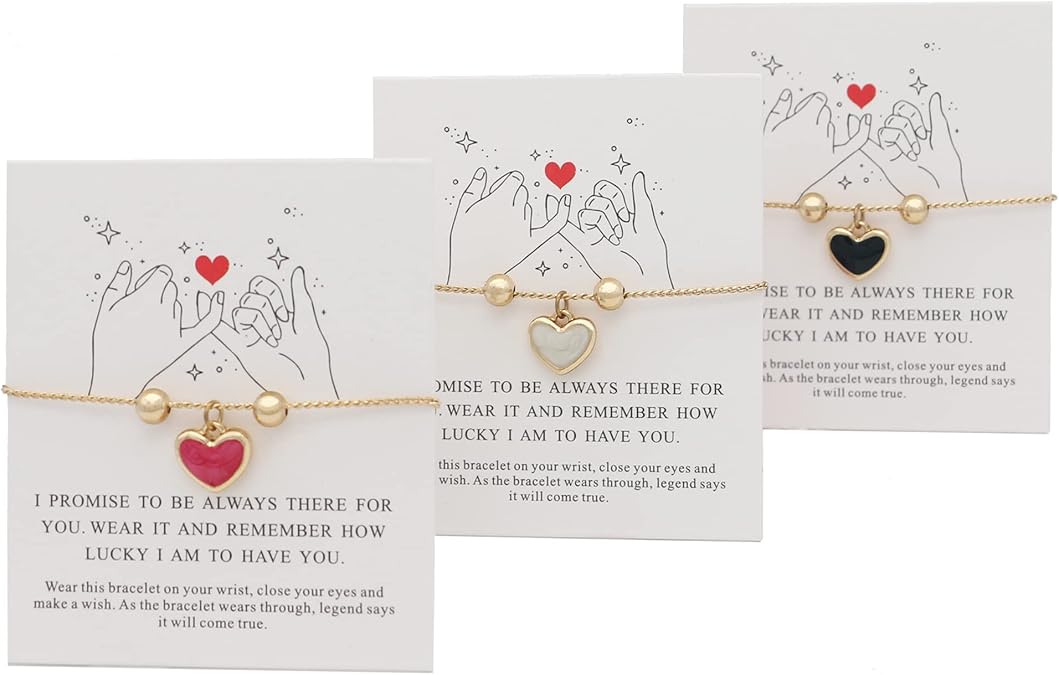 Best Friendship Bracelets for 2/3 Sisters Bracelets, Best Friend Christmas Gifts for Women 14K Gold Adjustable Besties Matching Bracelet, Friends Jewelry Stocking Stuffer for Women Girl