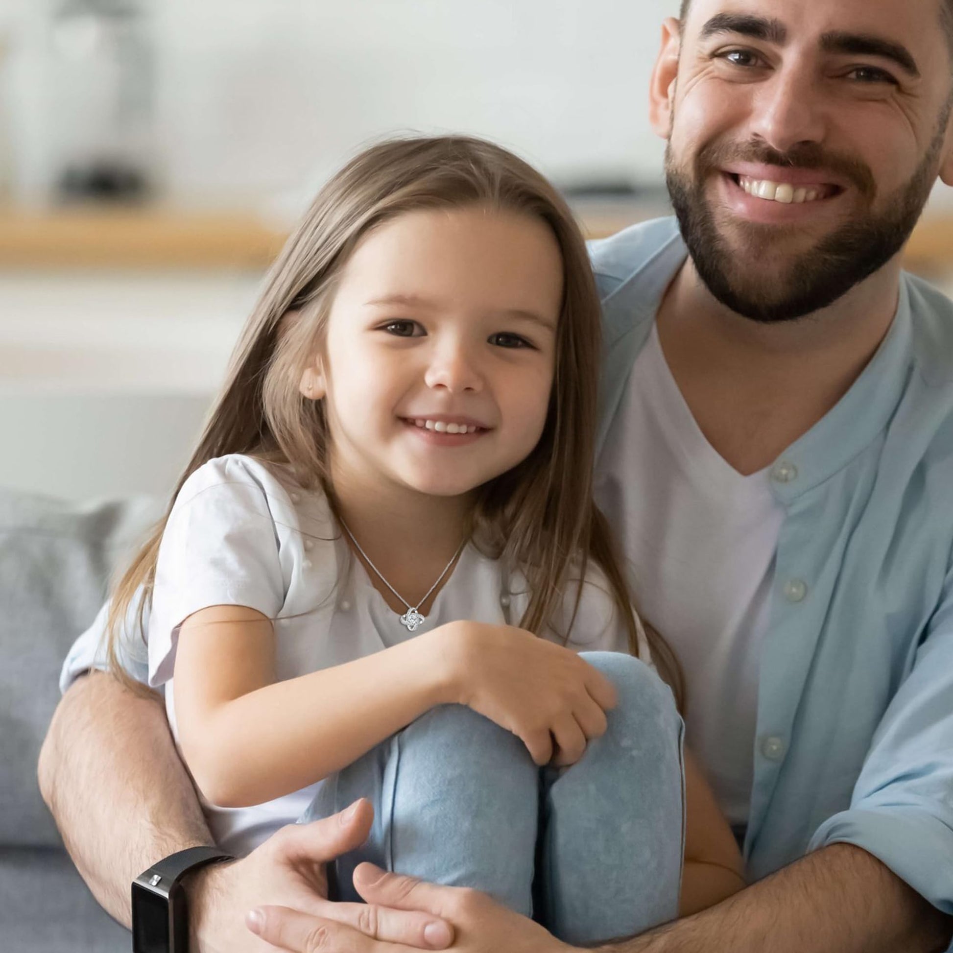 Collar SmileBelle para hija como regalo de papá, collar de padre e hija como regalo de cumpleaños para hija, collar para mi hija como regalo del Día de los Caídos para hija