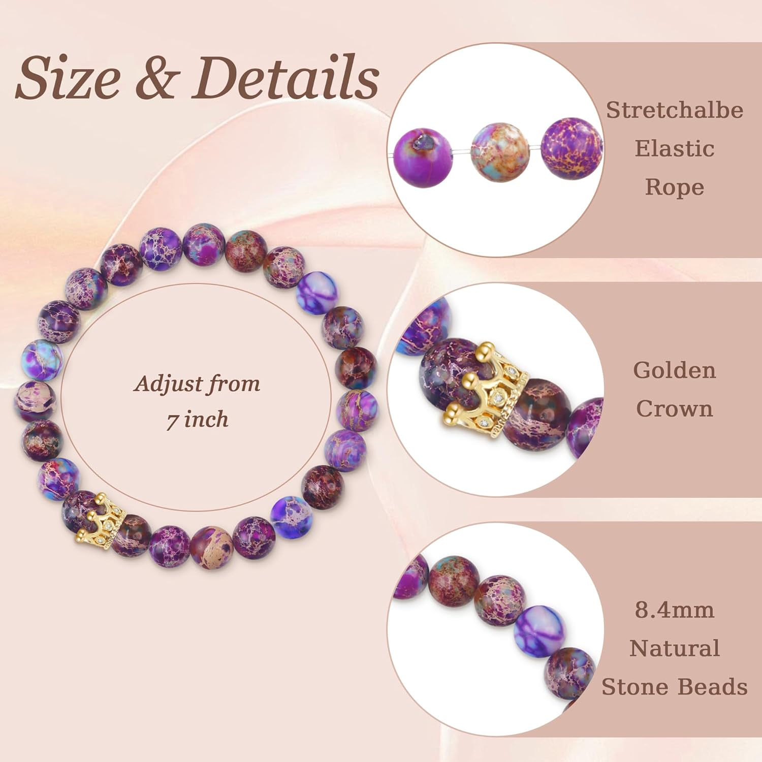 Sereney Best Friend Birthday Gifts for Women as Bestie Gift for Best Friend, Golden Crown Bestie Birthday Gifts for Her as Bestie Bracelet Friendship Gifts Best Friend Bracelets