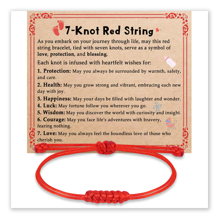 7-Knot Red String bracelet with heartfelt wishes