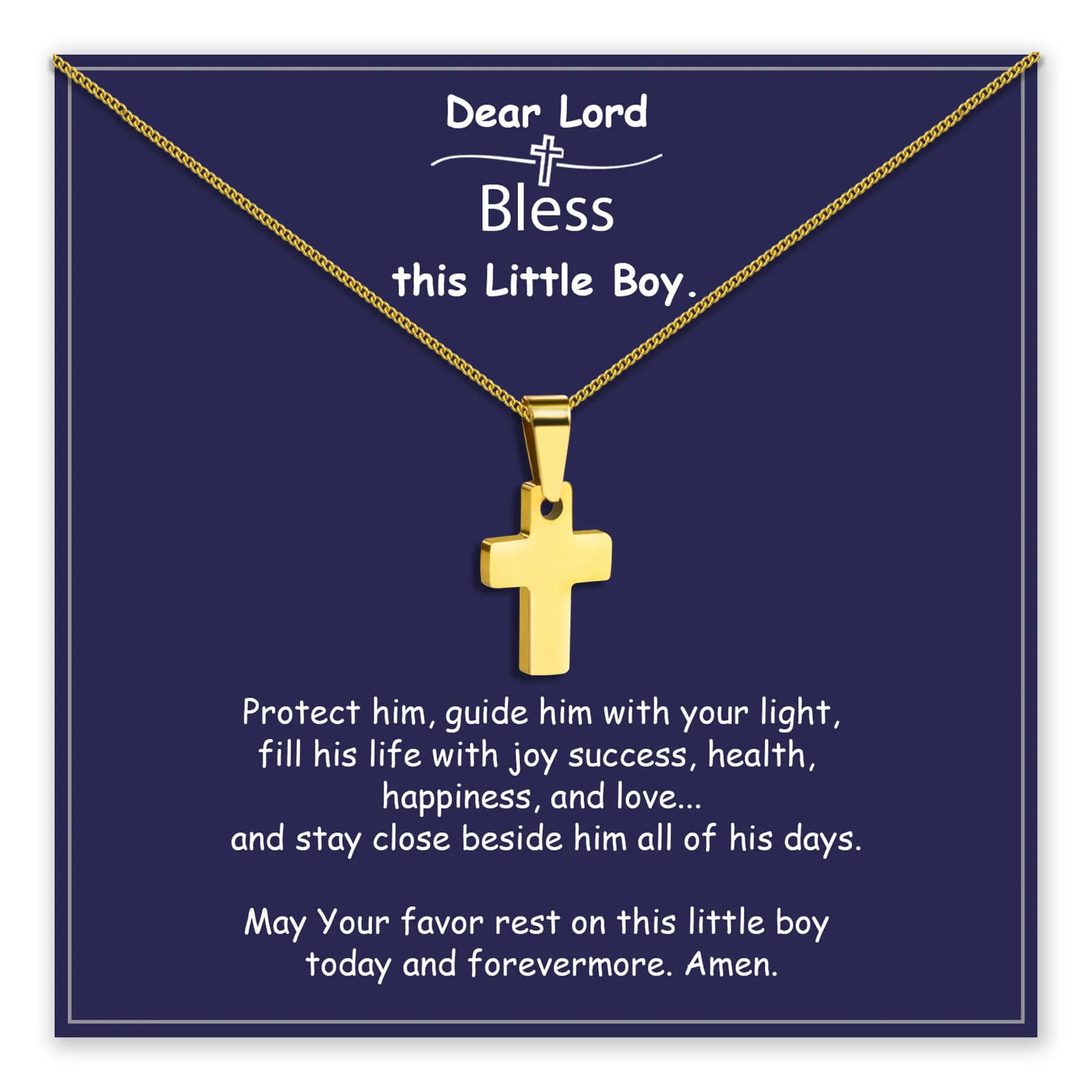 Little Boy Blessing Cross Necklace