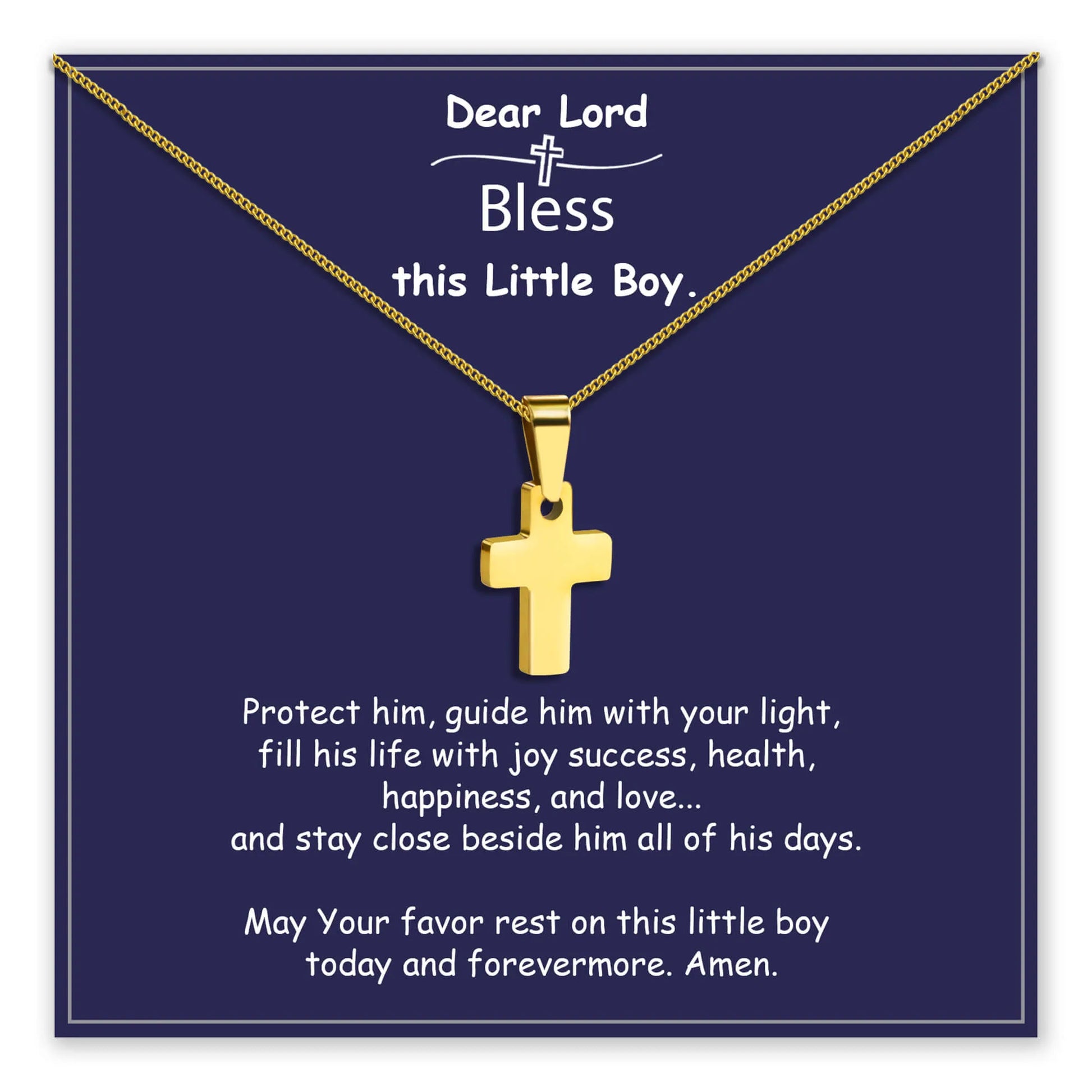 Strong & Courageous Cross Birthday Necklace
