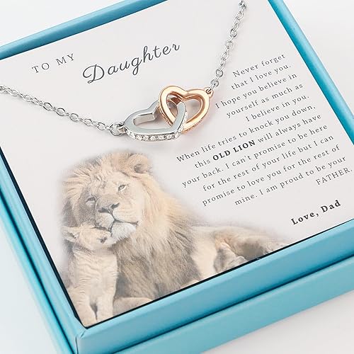 Sereney V Day Gifts for Daughter from Dad Mom, to My Daughter Necklace as Daughter Fahter Gifts from Dad, Mother Daughter Necklace as Brithday Gift for Daughter