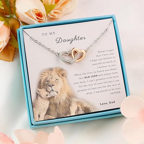 Sereney V Day Gifts for Daughter from Dad Mom, to My Daughter Necklace as Daughter Fahter Gifts from Dad, Mother Daughter Necklace as Brithday Gift for Daughter