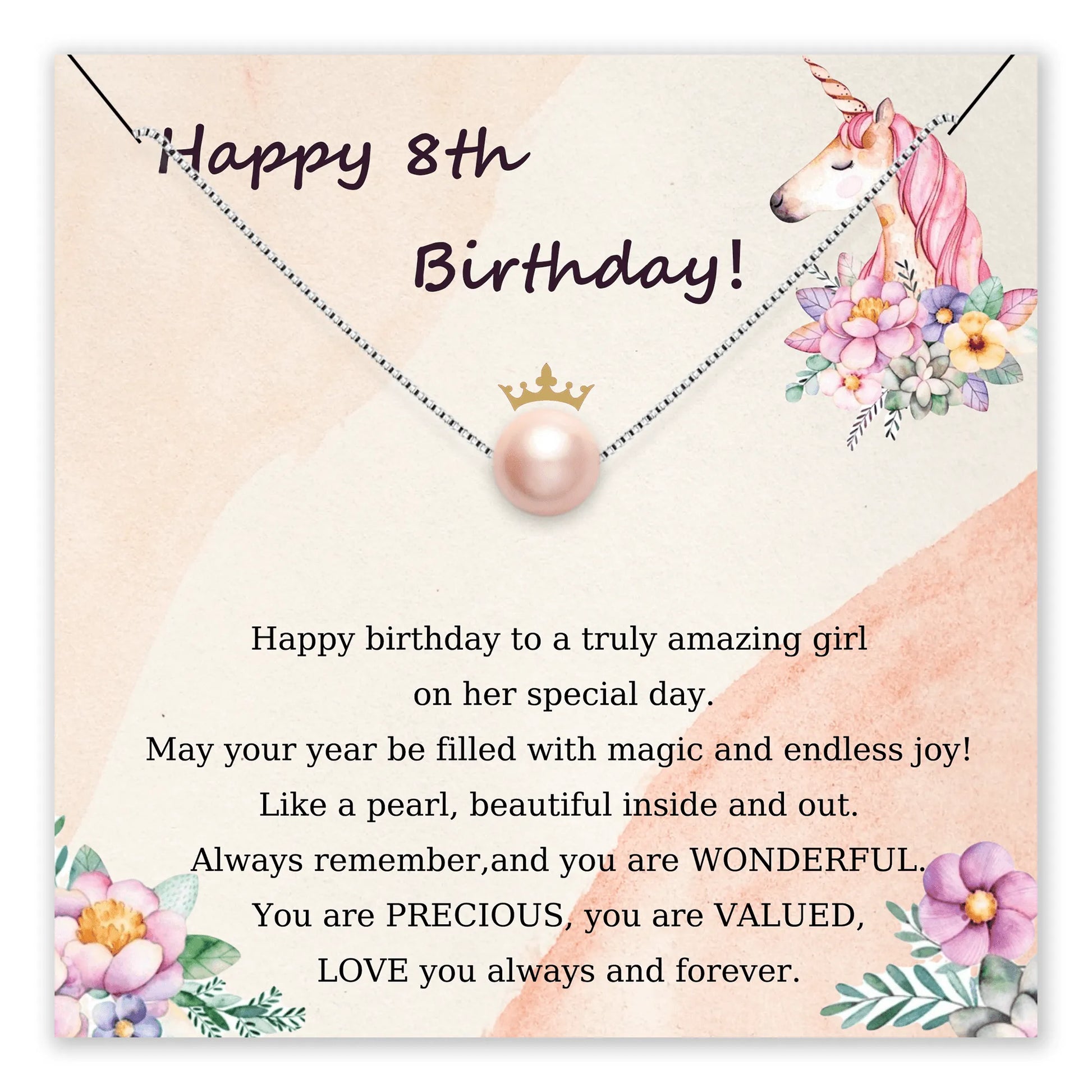 You Are Precious Pearl Birthday Necklace
