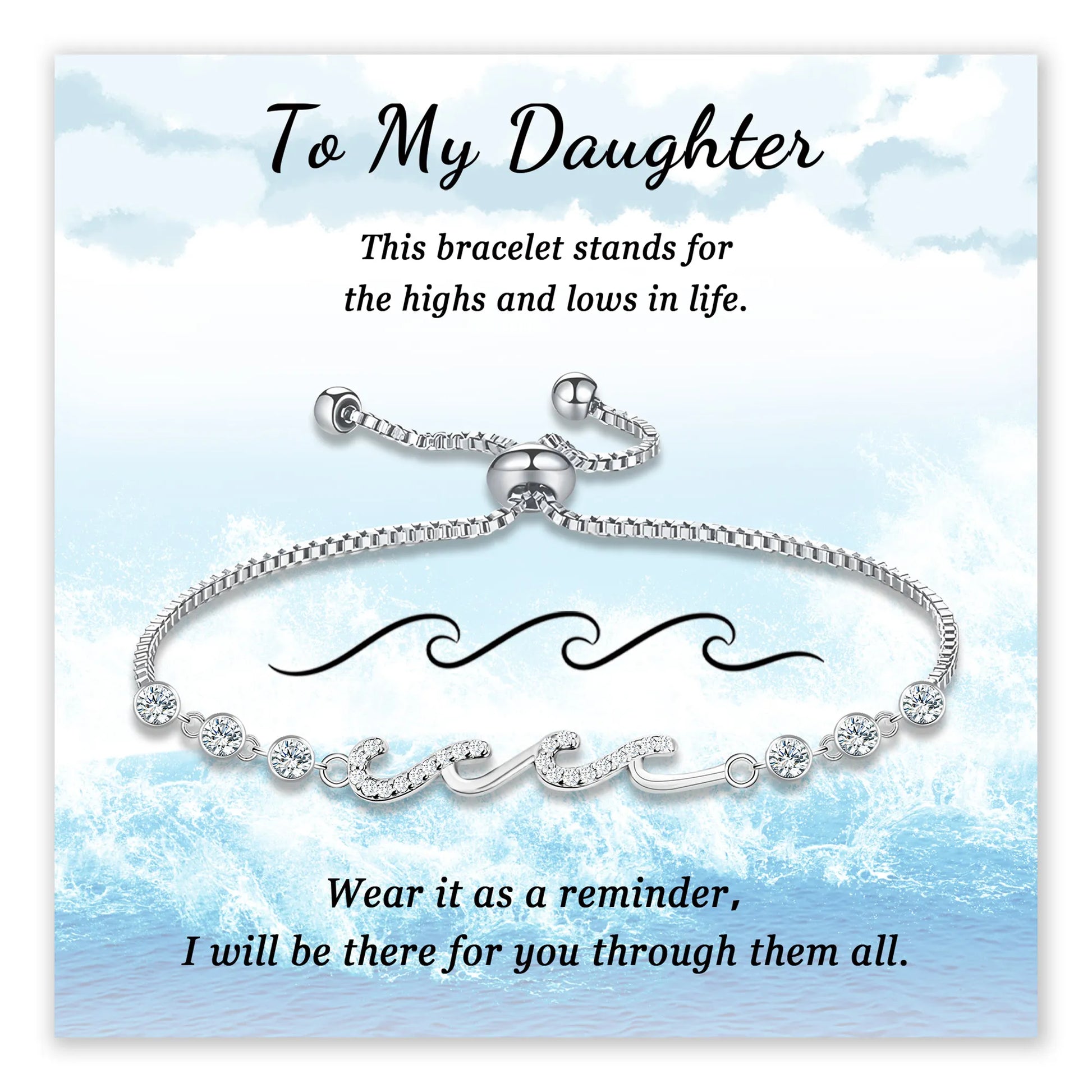 To My Daughter Wave Bracelet