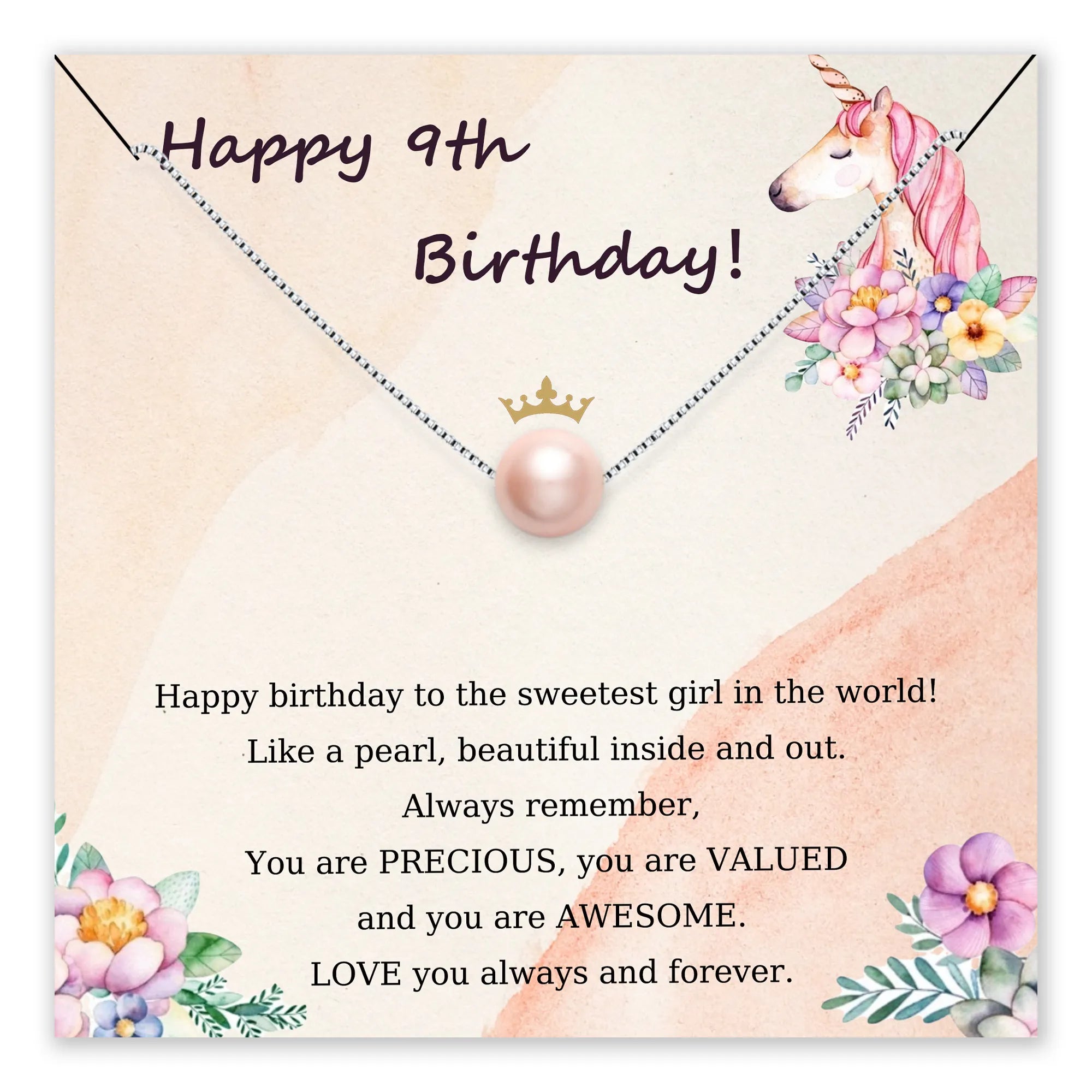 You Are Precious Pearl Birthday Necklace