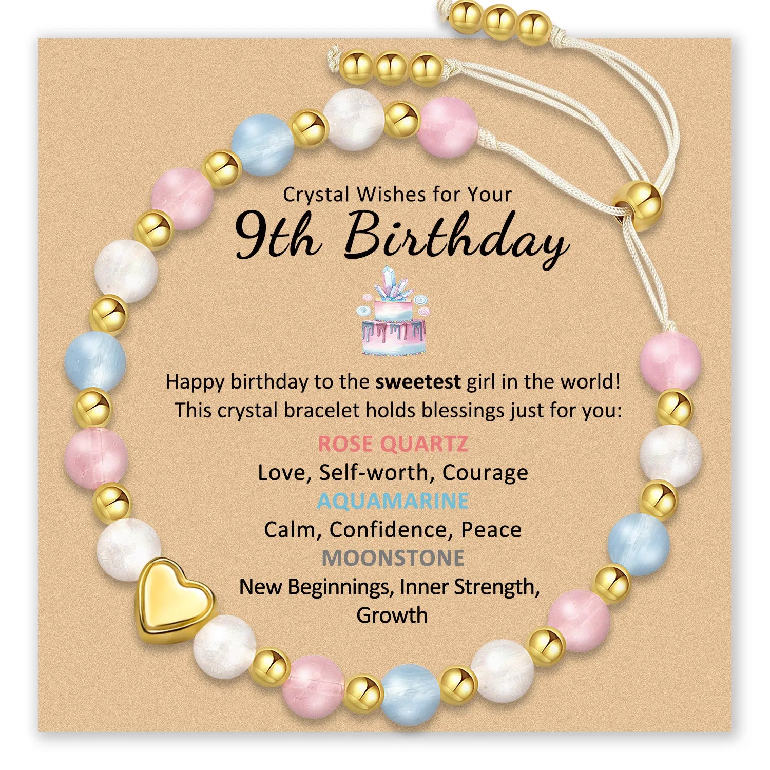 Crystal Wishes Birthday Bracelet for Girls