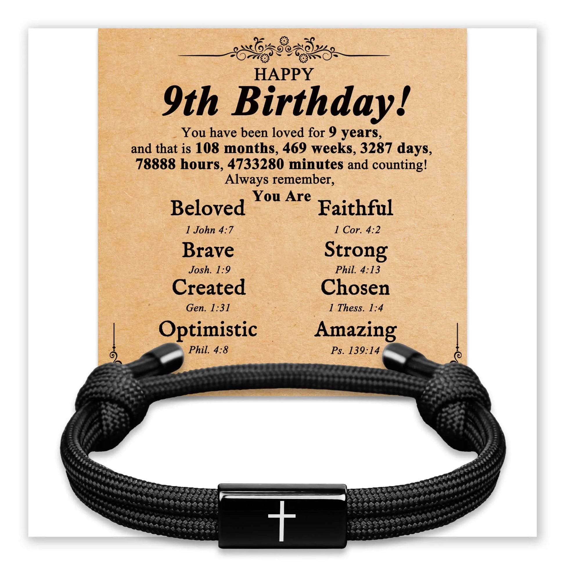 Faith Cross Birthday Bracelet for Boys