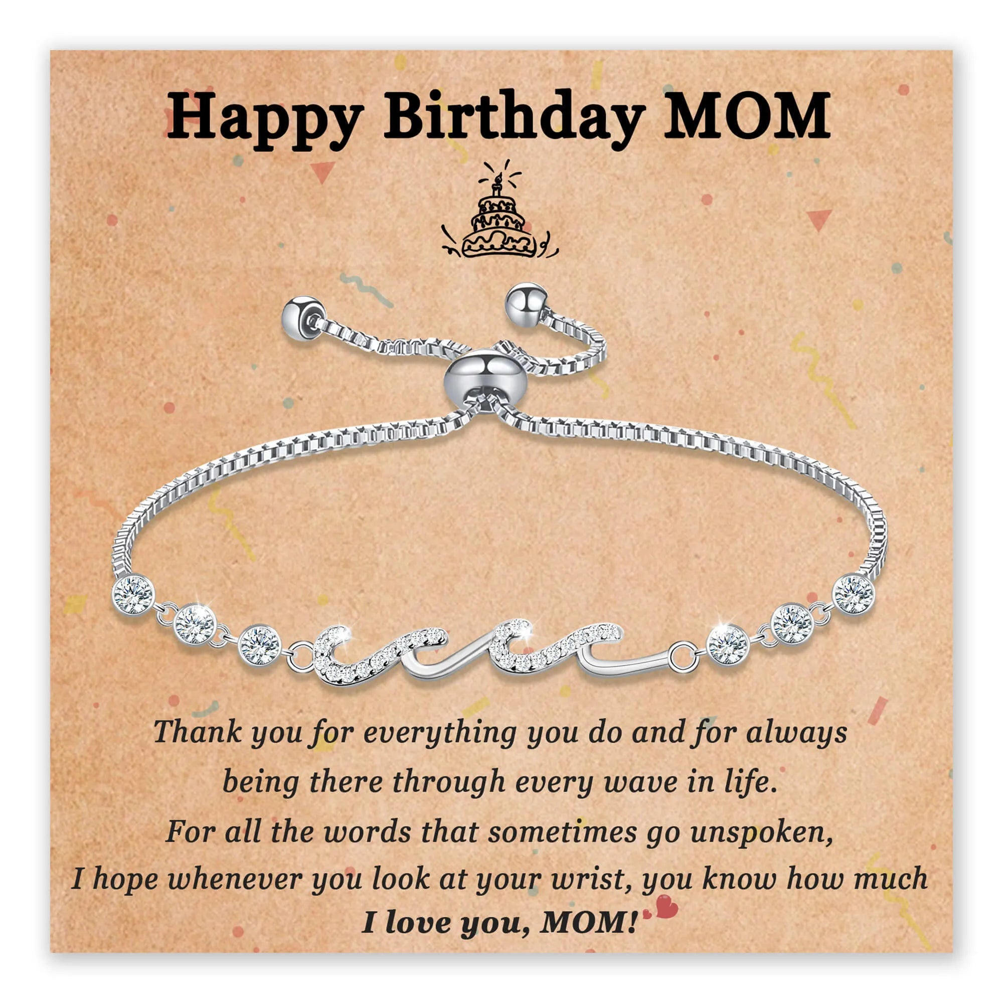 Silver Birthday Bracelet for Mom