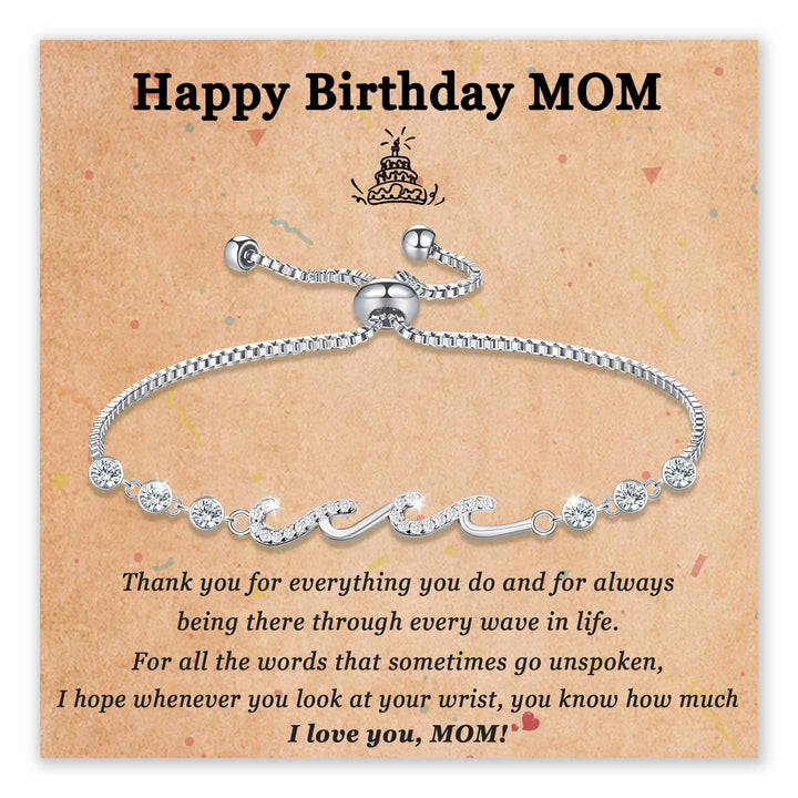 Silver Birthday Bracelet for Mom