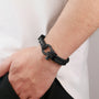Braver Stronger Birthday Bracelet worn on a wrist from a different angle