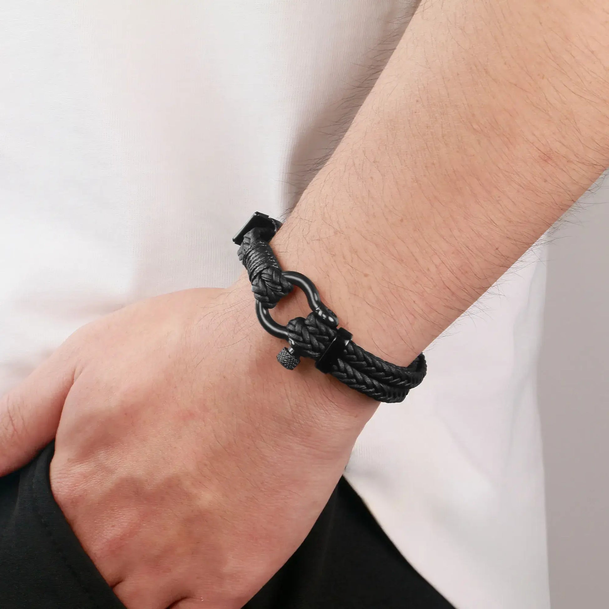 Braver Stronger Birthday Bracelet worn on a wrist from a different angle