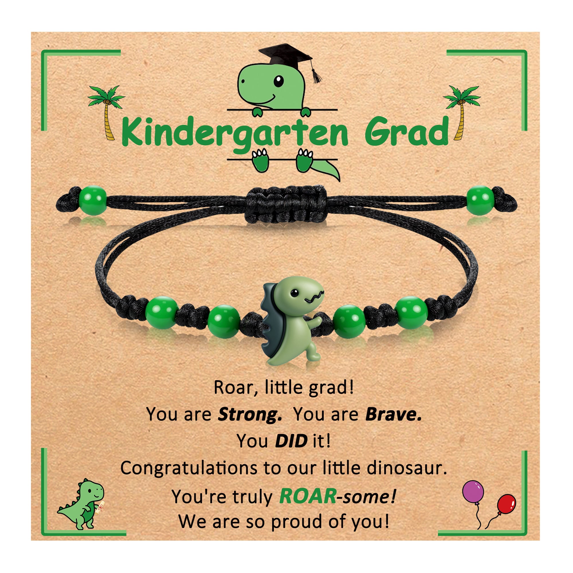 Dinosaur Kindergarten Graduation Bracelet