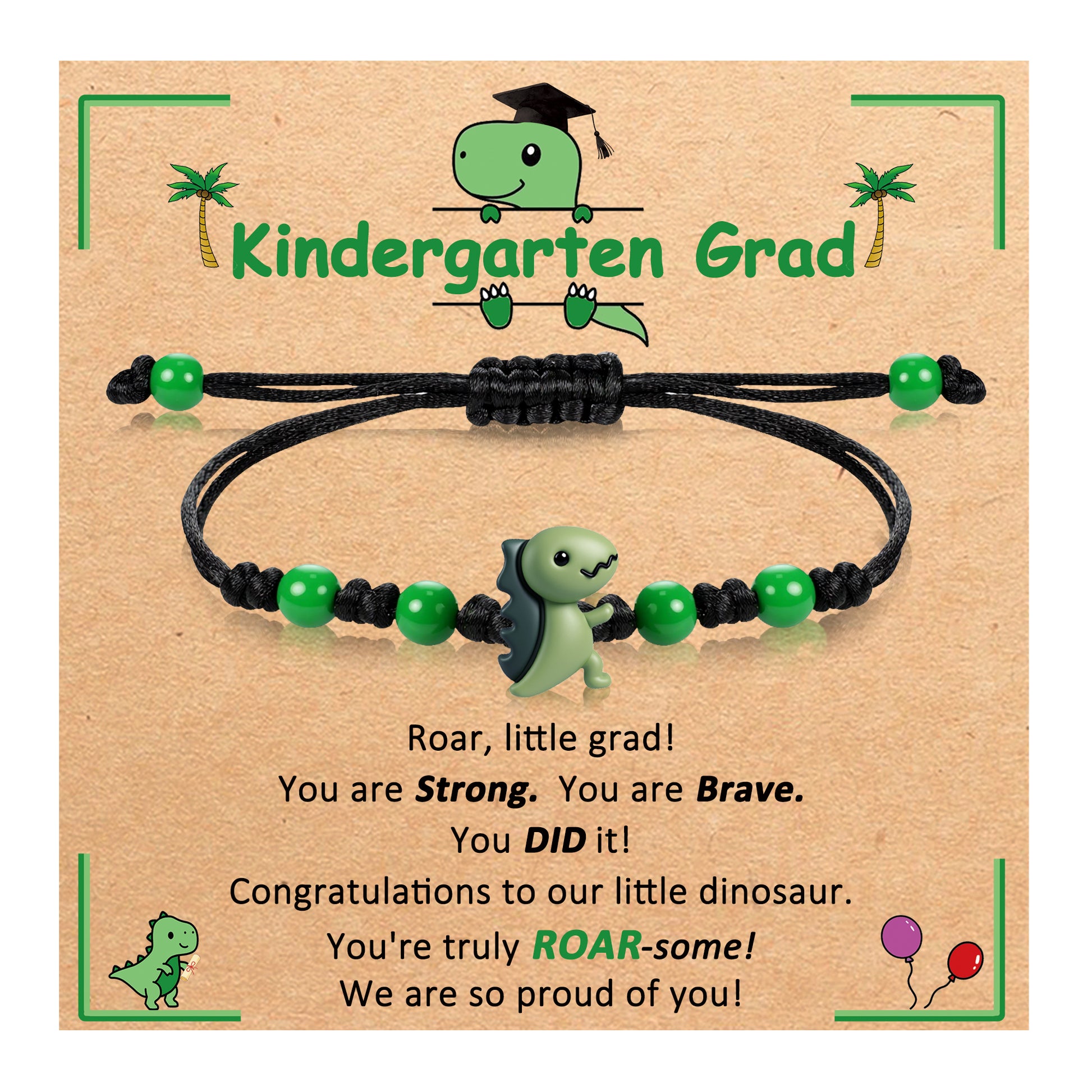 Dinosaur Kindergarten Graduation Bracelet
