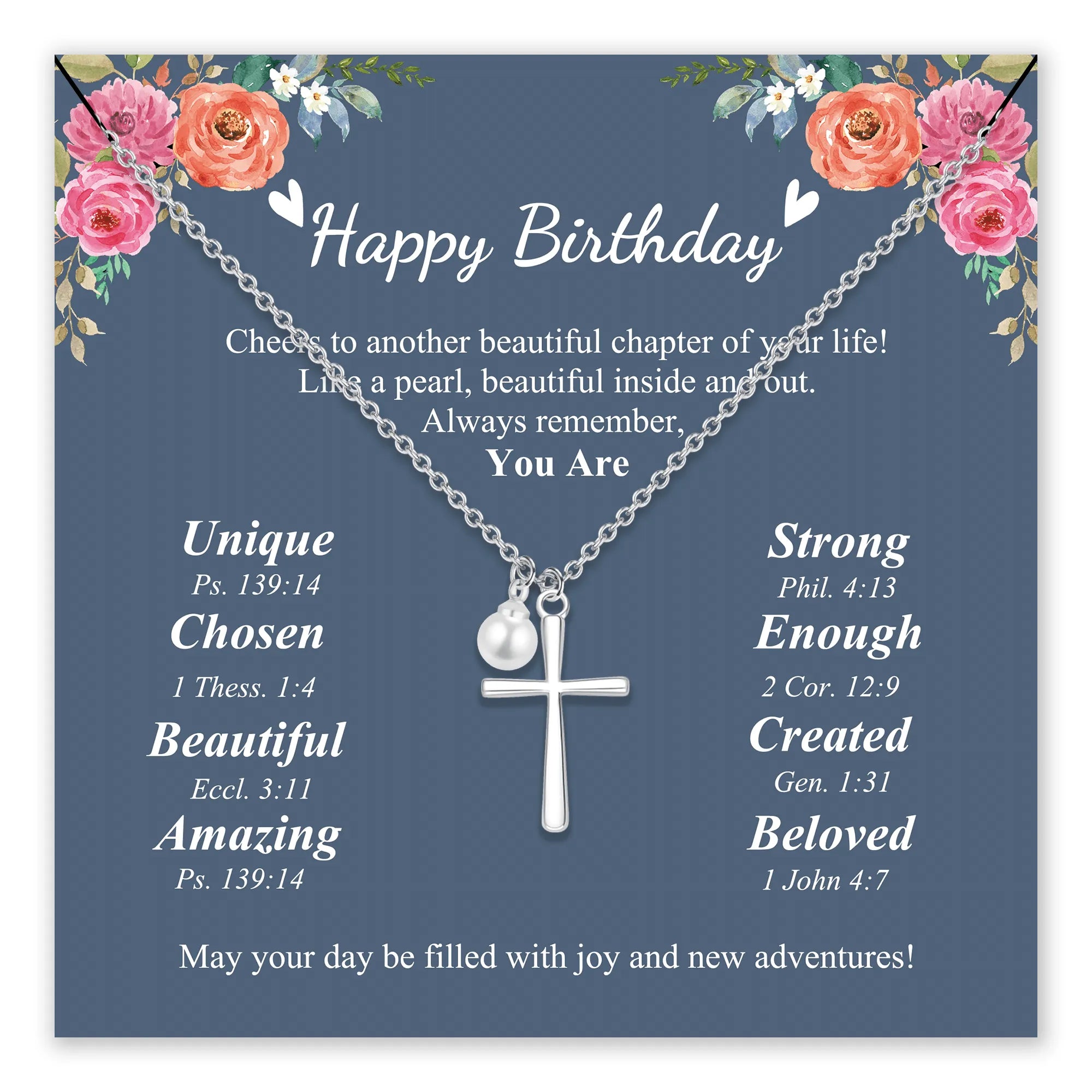 Beloved Cross Birthday Necklace for Girls