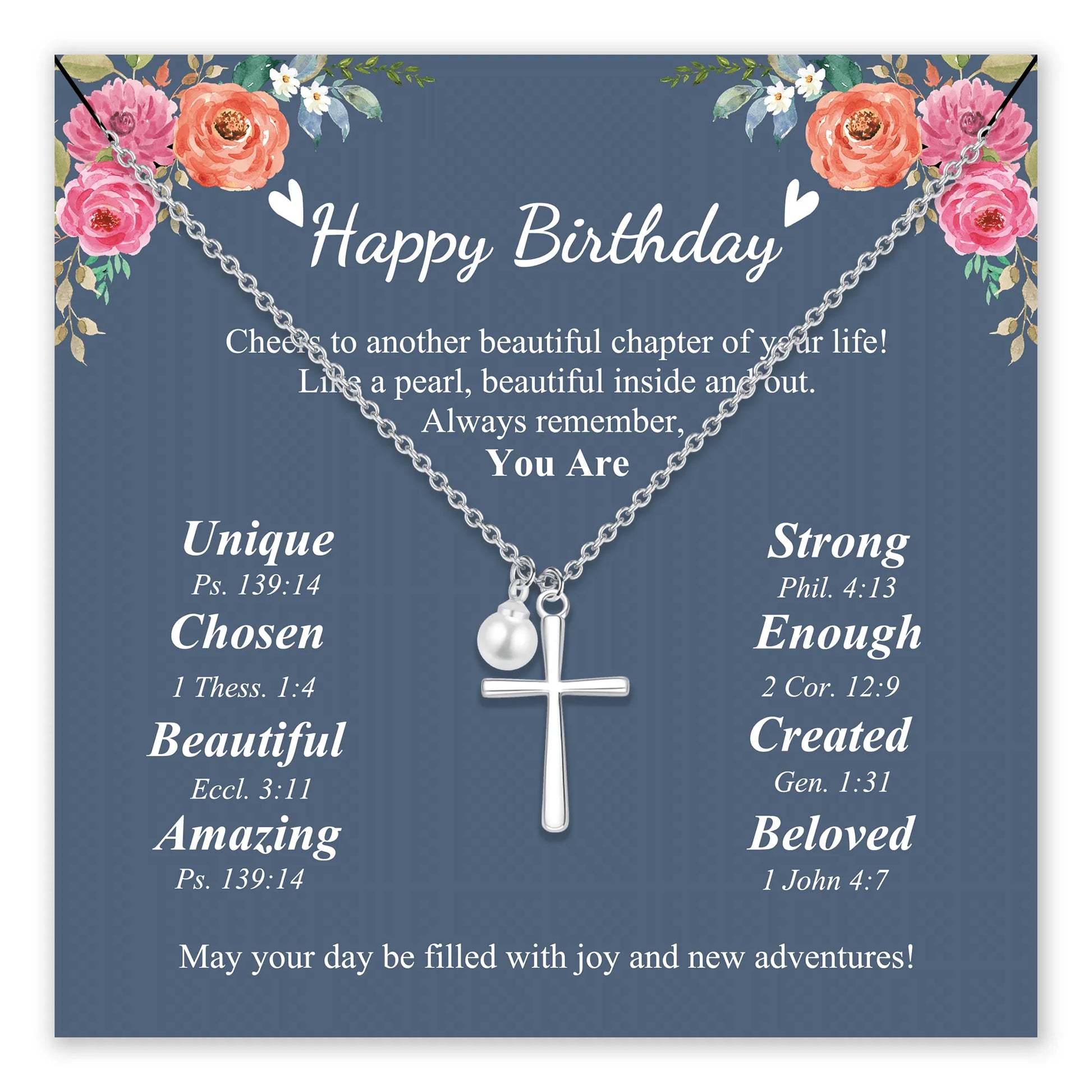 Beloved Cross Birthday Necklace for Girls