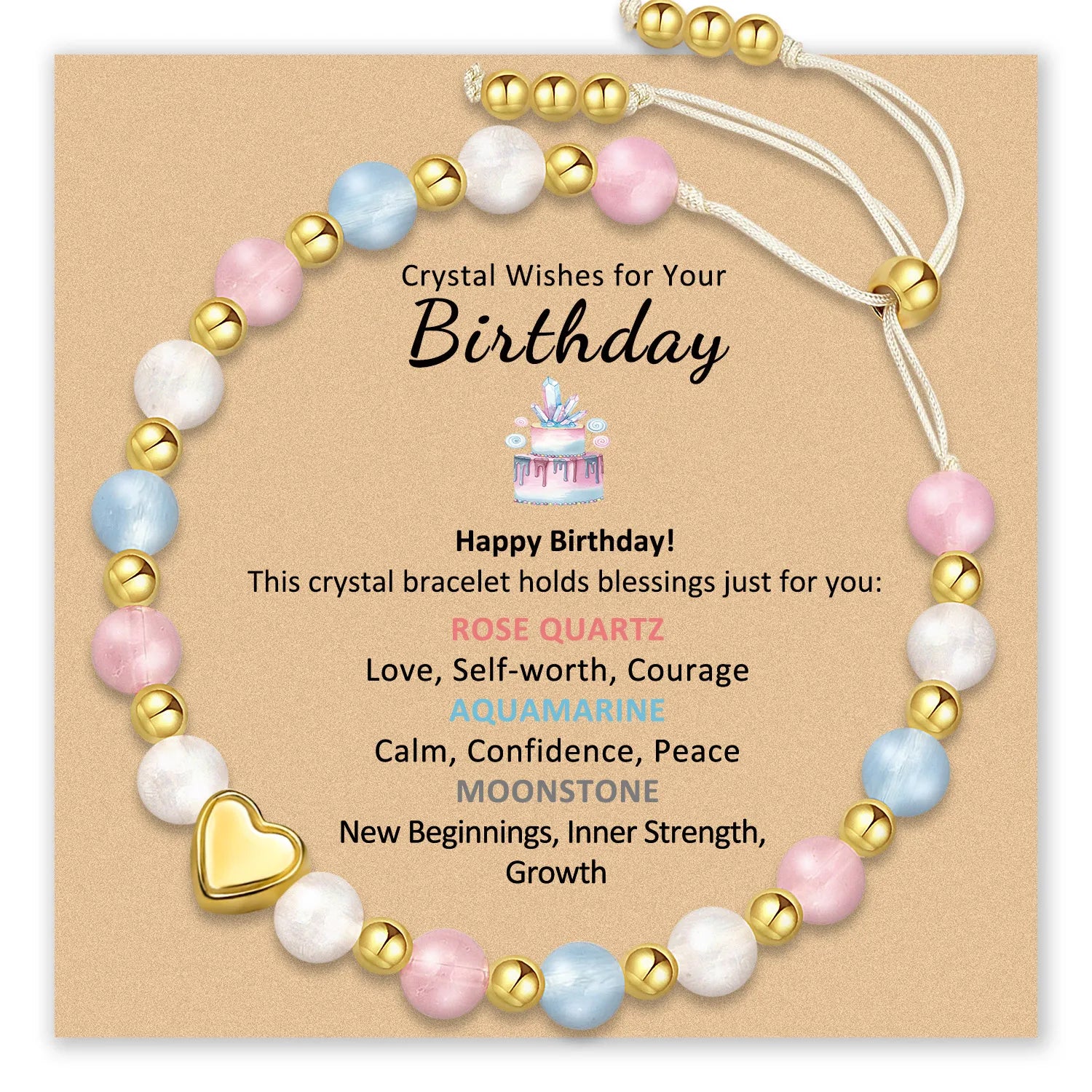 Crystal Wishes Birthday Bracelet for Girls