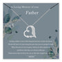 Memorial necklace with heart and angel wing design