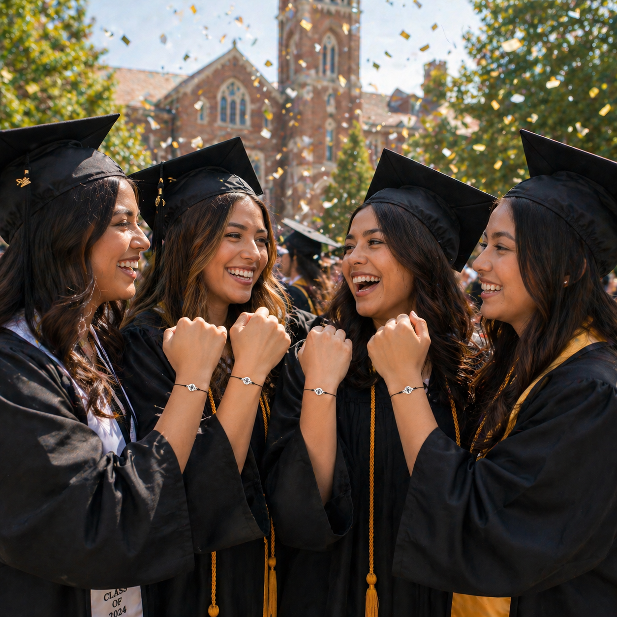 Compass Graduation Bracelet - Milestone Gift with Graduation Cap Box
