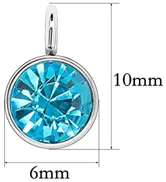 Round birthstone charm dimensions 10 millimeters by 6 millimeters