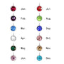 January through December birthstone charm color guide