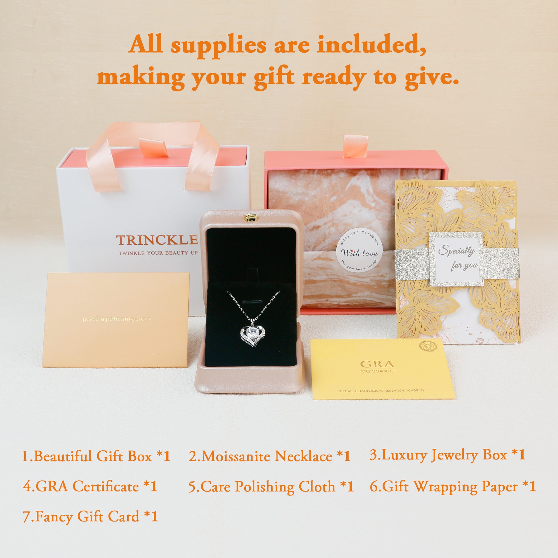 1ct Moissanite Heart Necklace for Women