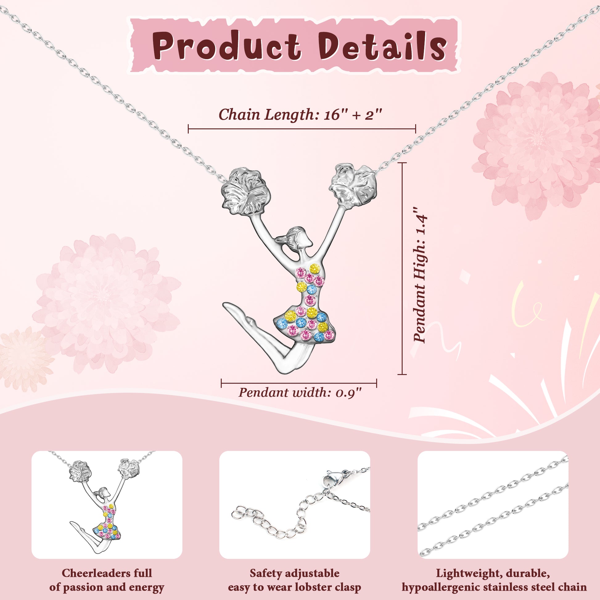 Dance Cheerleader Necklace