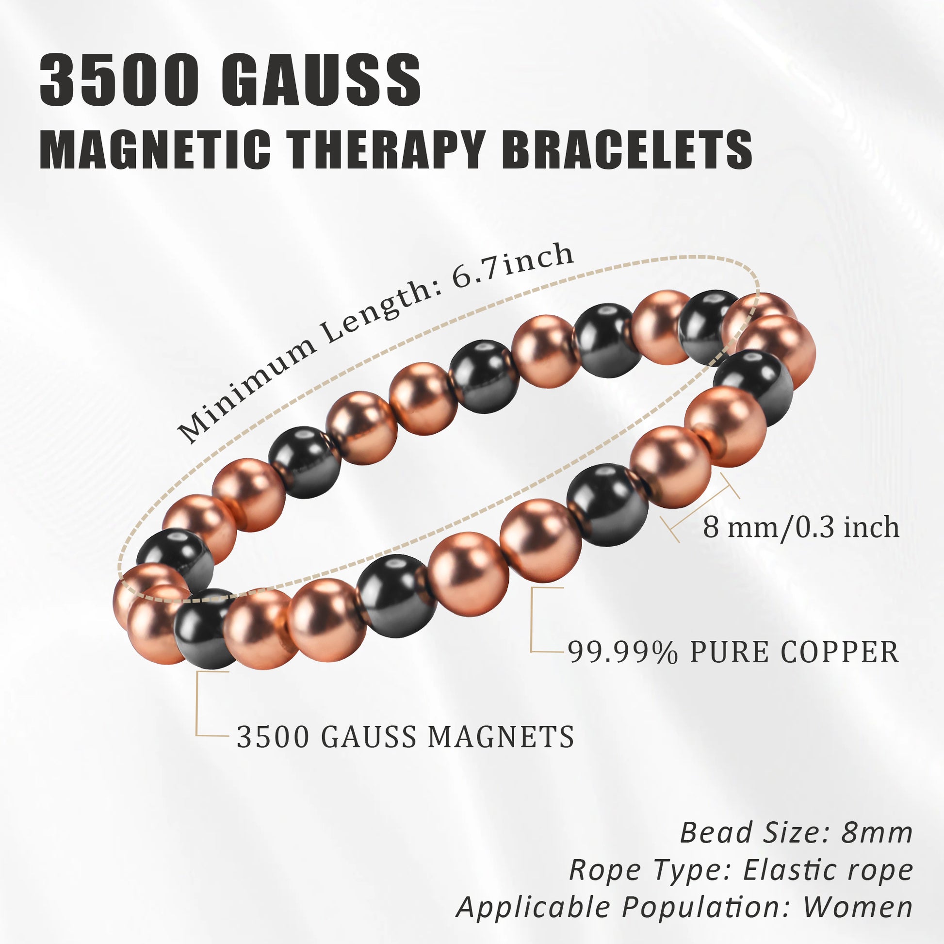 Magnetic Copper Women Bracelet