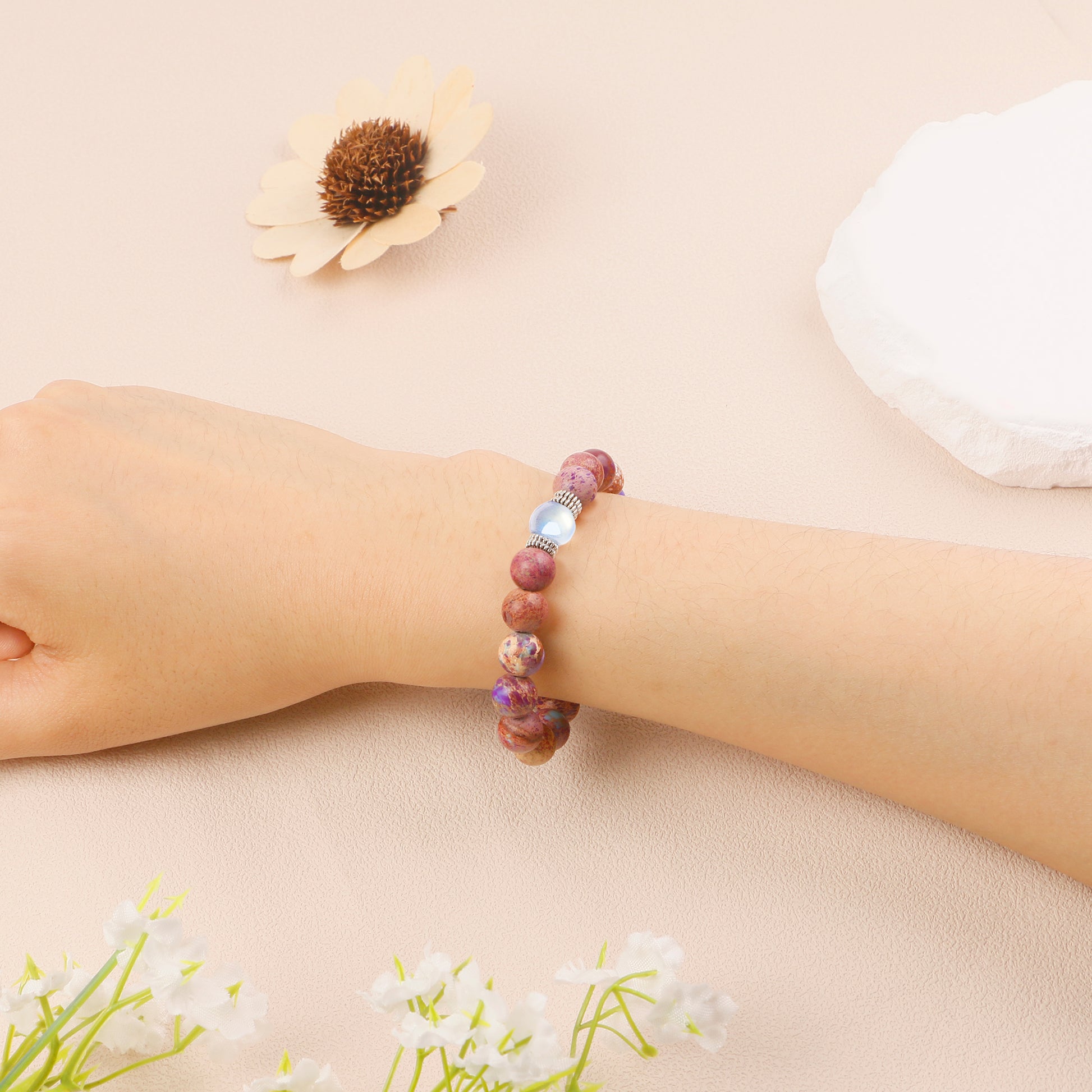 Sereney Birthday Gifts for Women, Beaded Bracelets as 30 60 70 Year Old Birthday Gift, Adjustable Stone Stretch Bracelet as Happy Birthday Gifts for Daughter Mom Grandma Sister Wife Girlfriend