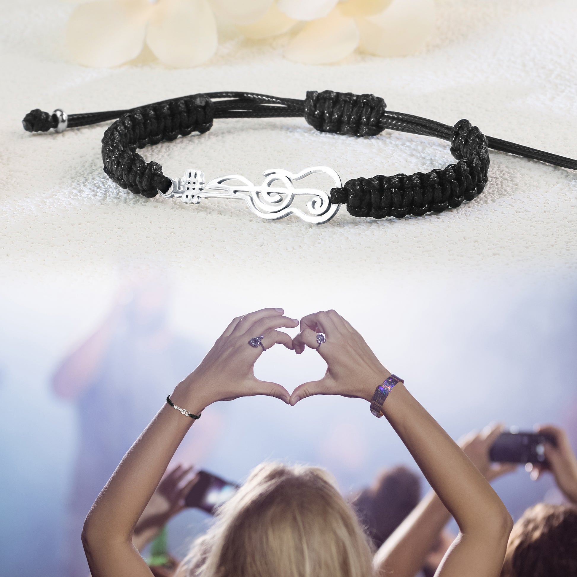 Black Rope Guitar Bracelet