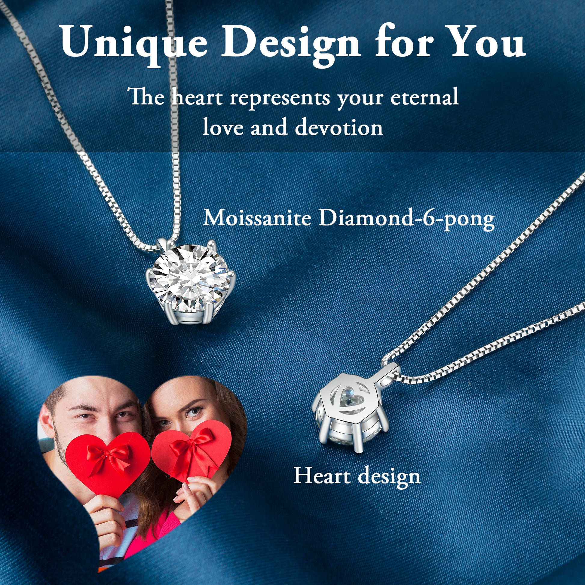 1 Carat Moissanite Necklace for Her
