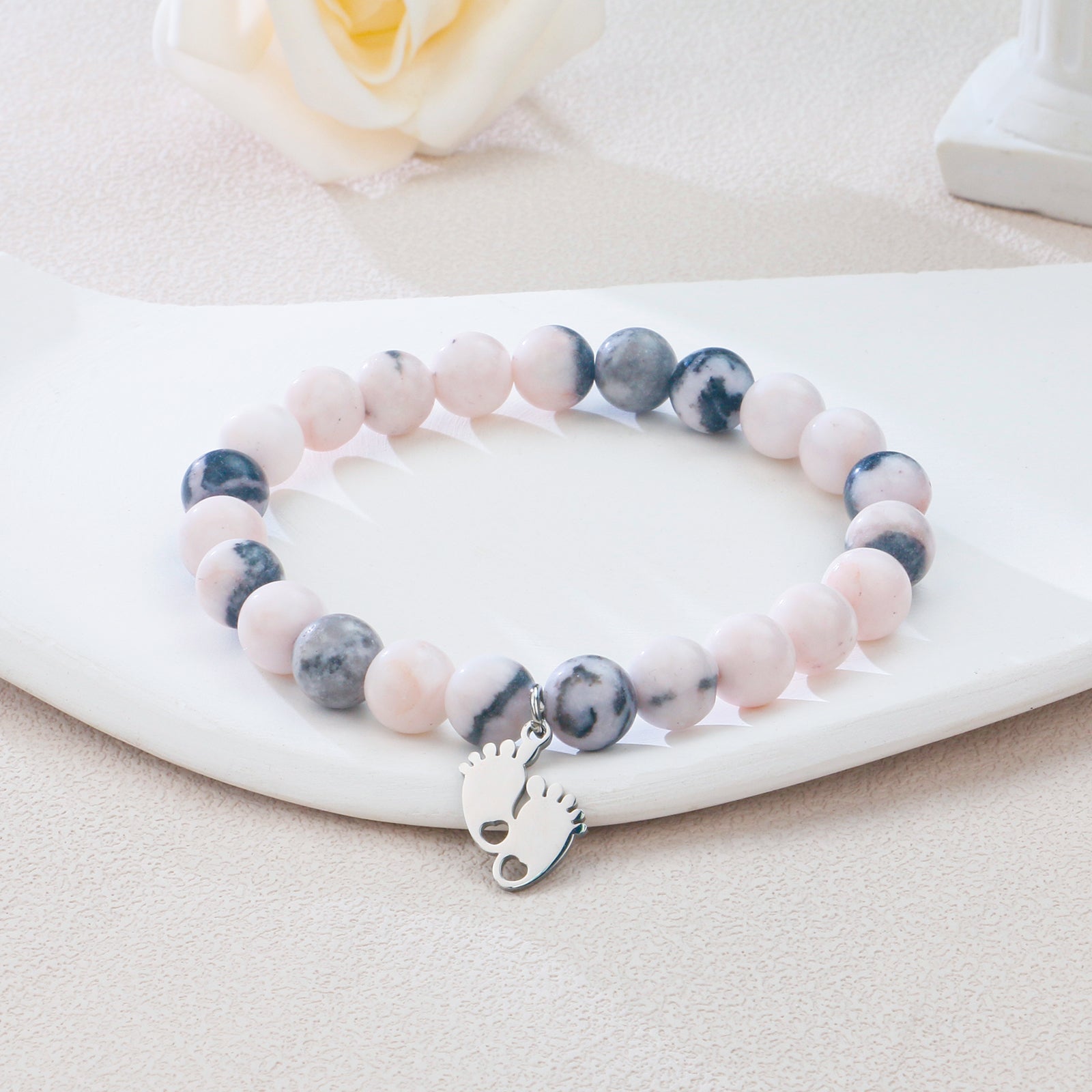 Pink Zebra New Mom Bracelet