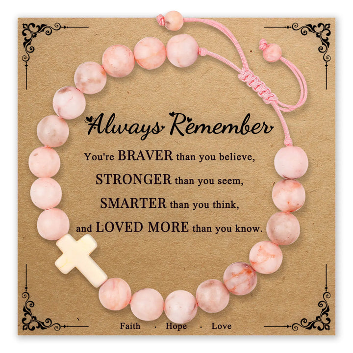 Always Remember Pink Stone Bracelet
