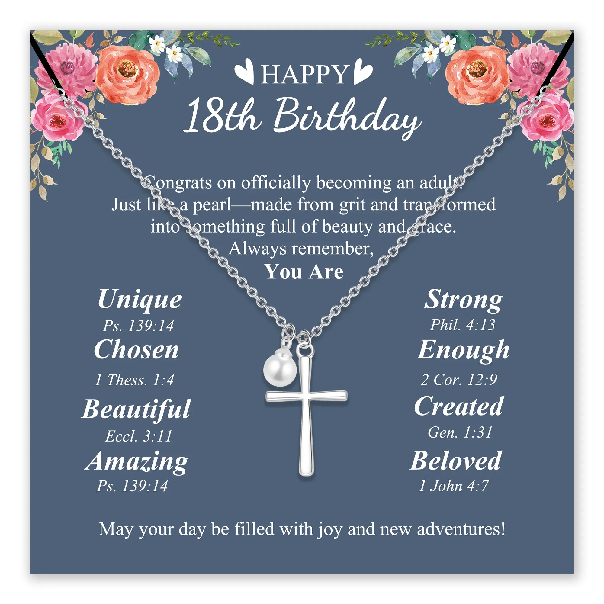 Beloved Cross Birthday Necklace for Girls