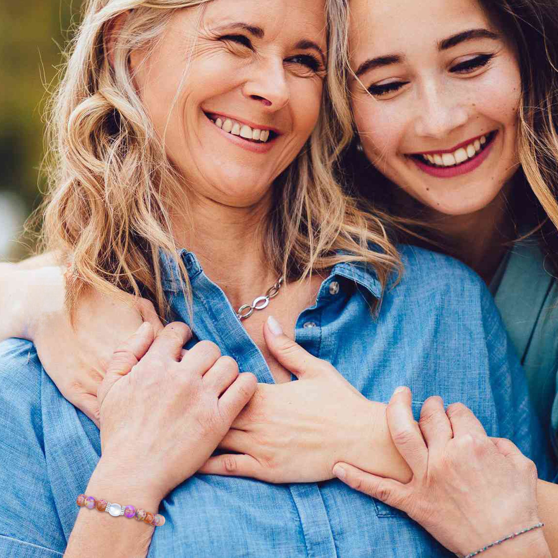 Sereney Birthday Gifts for Women, Beaded Bracelets as 30 60 70 Year Old Birthday Gift, Adjustable Stone Stretch Bracelet as Happy Birthday Gifts for Daughter Mom Grandma Sister Wife Girlfriend
