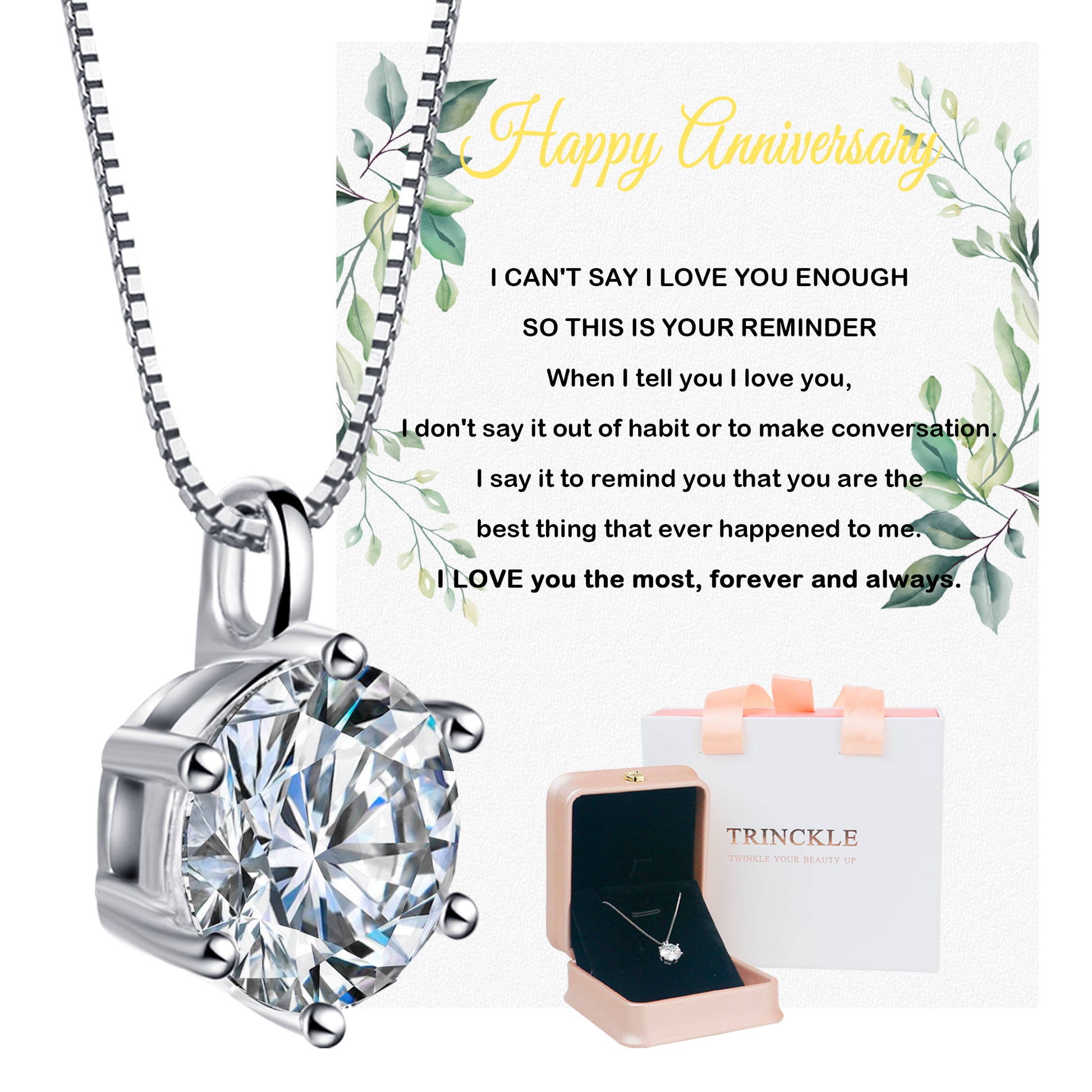 1 Carat Moissanite Necklace for Her